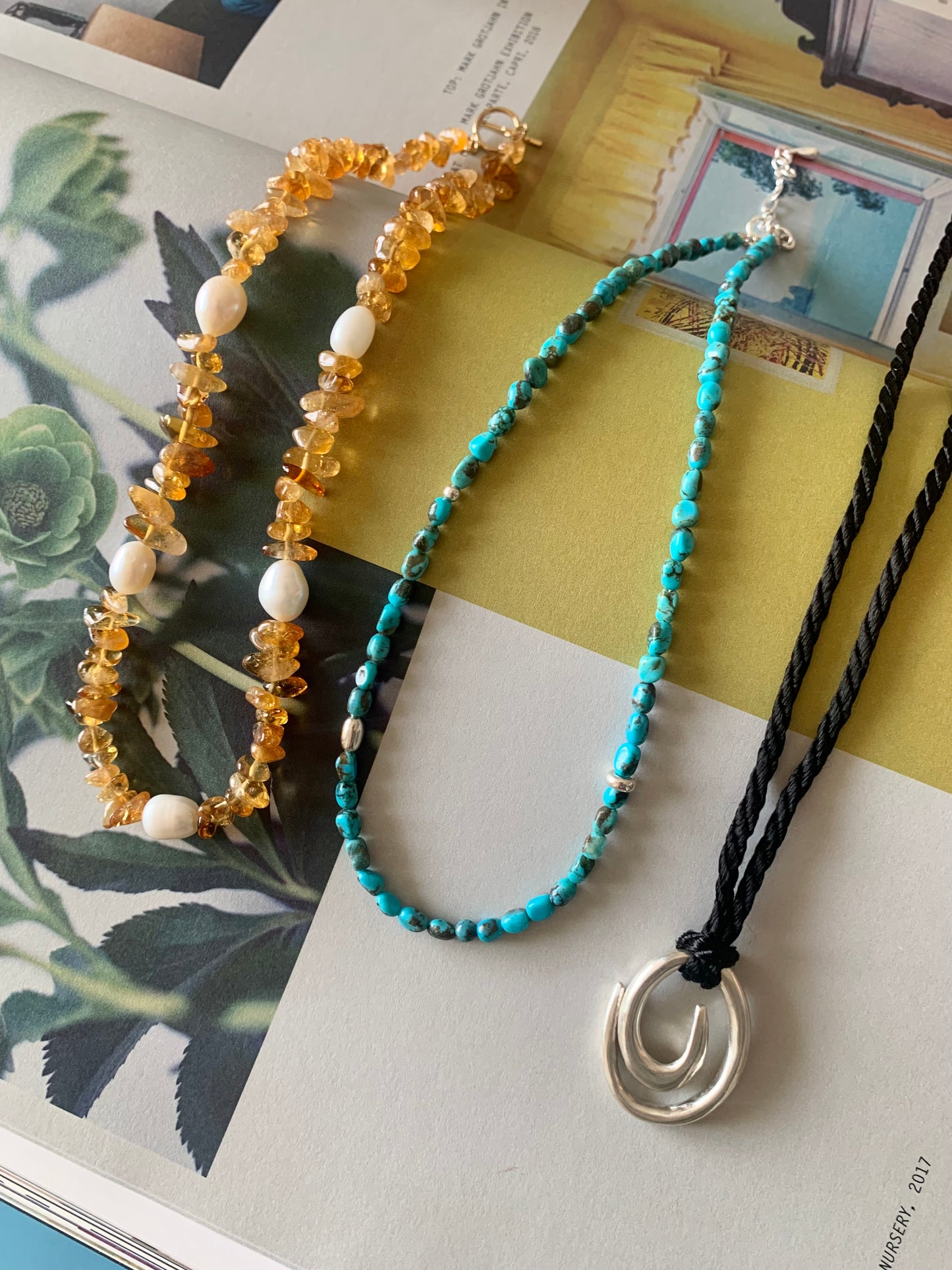 citrine & pearl necklace