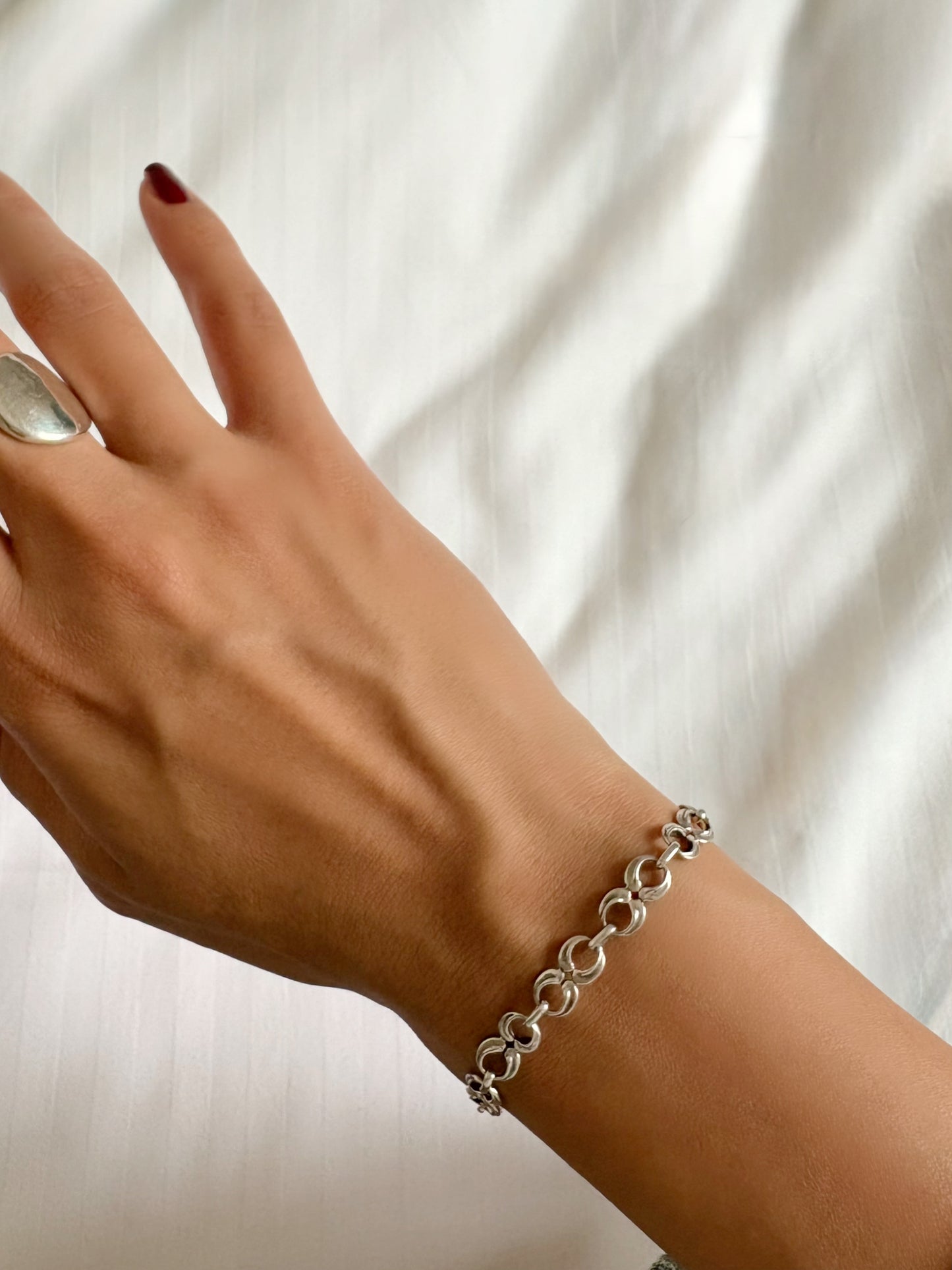 silver design bracelet