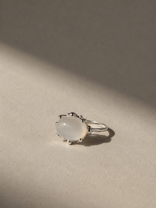 【sample sale】white Calcedony ring