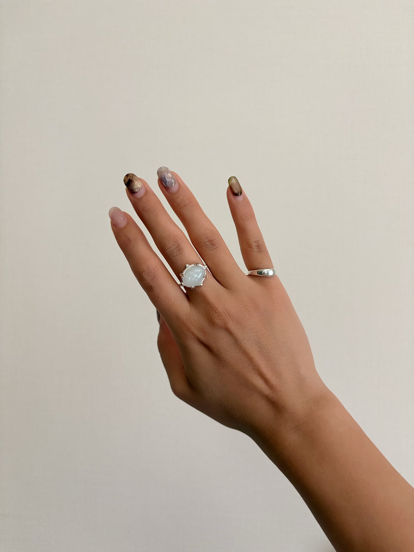 【sample sale】white Calcedony ring