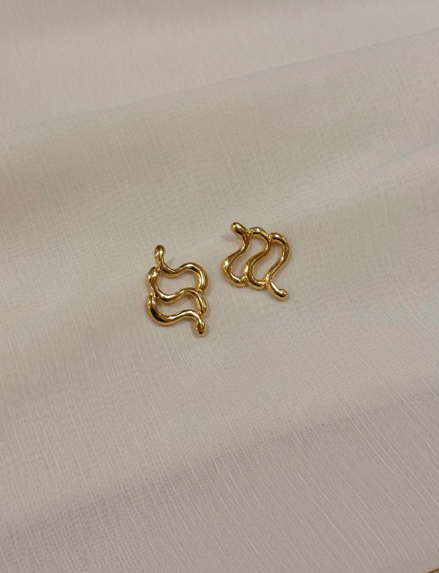 weave pattern pierce/ earring
