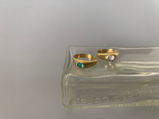 tiny gem stone ring
