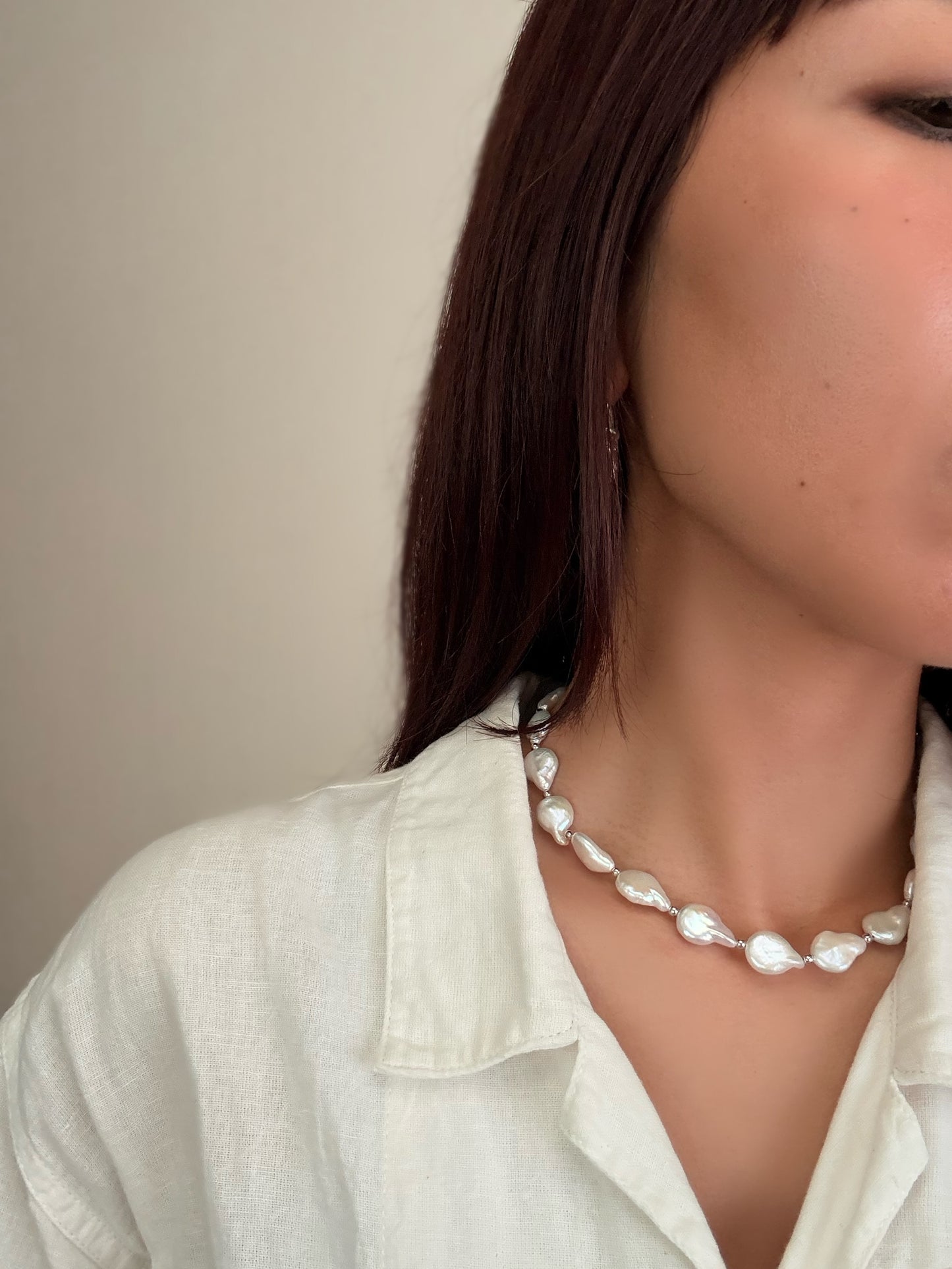 Baroque pearl necklace