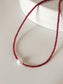 Carnelian pearl necklace