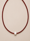 Carnelian pearl necklace