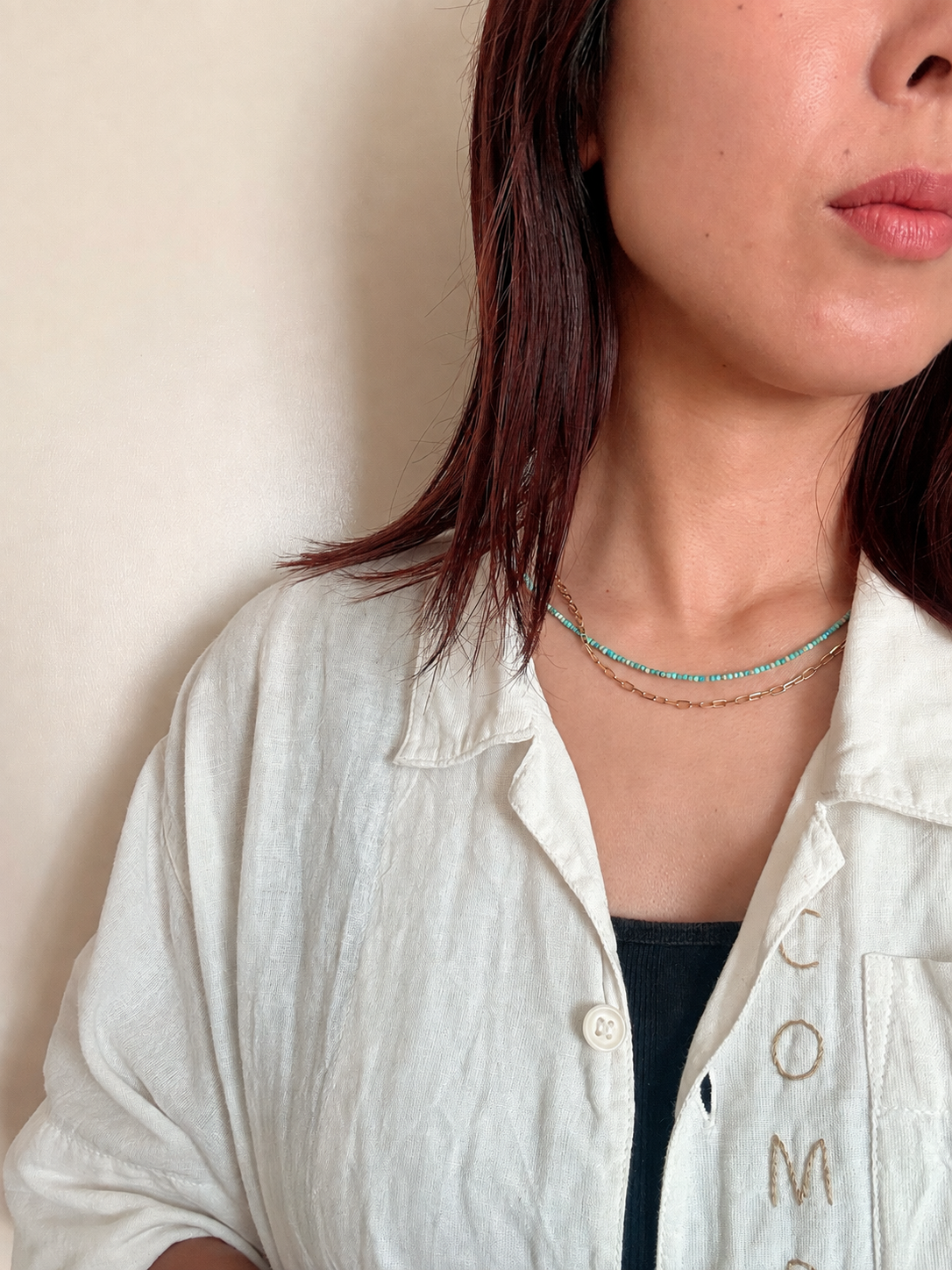 stone beads necklace-TR