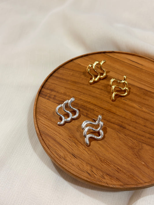 weave pattern pierce/ earring