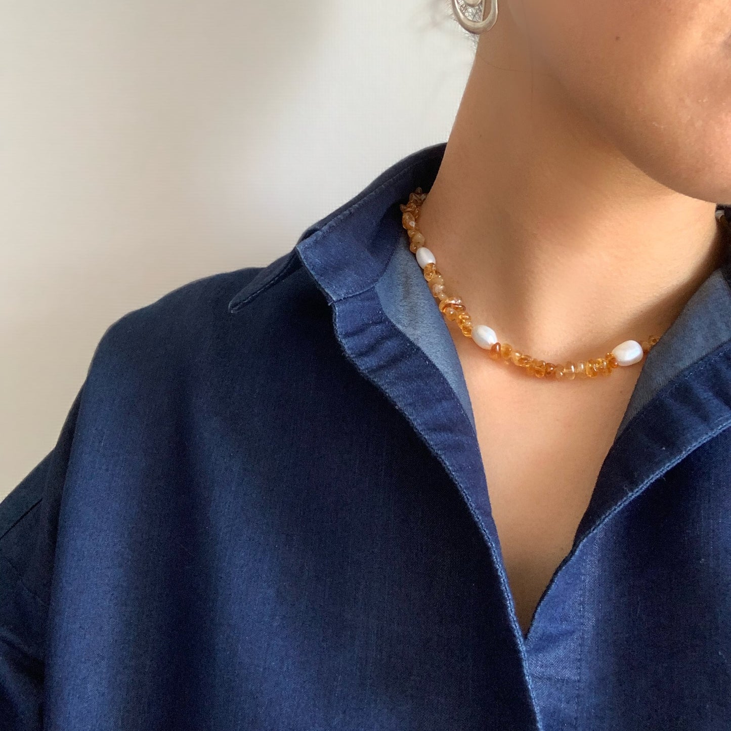 citrine & pearl necklace