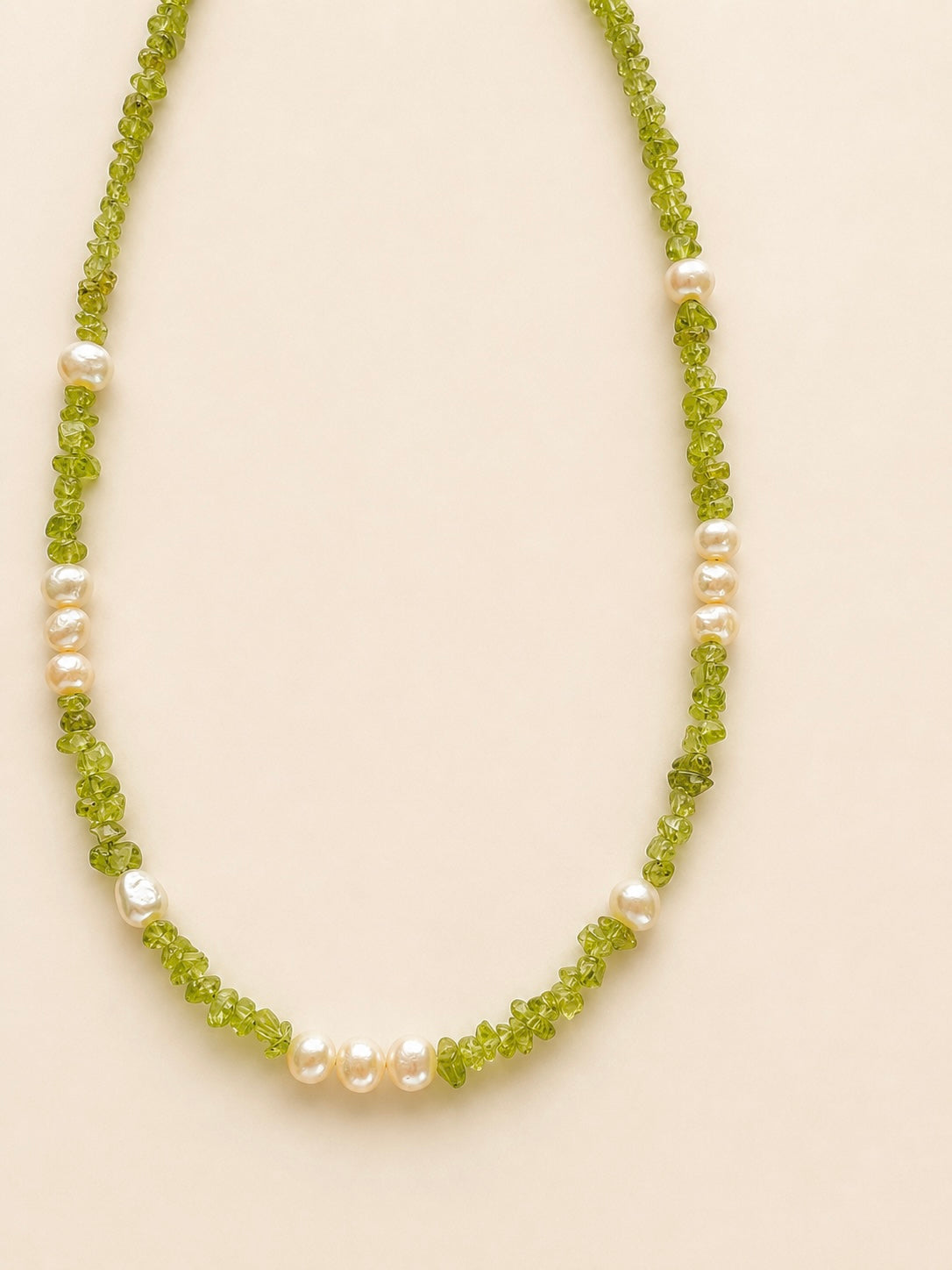 peridot & pearl necklace
