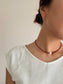Carnelian pearl necklace