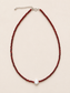 Carnelian pearl necklace