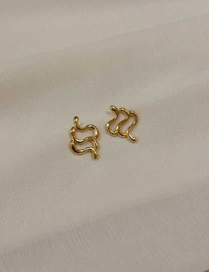 weave pattern pierce/ earring