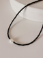 stone beads necklace-bk