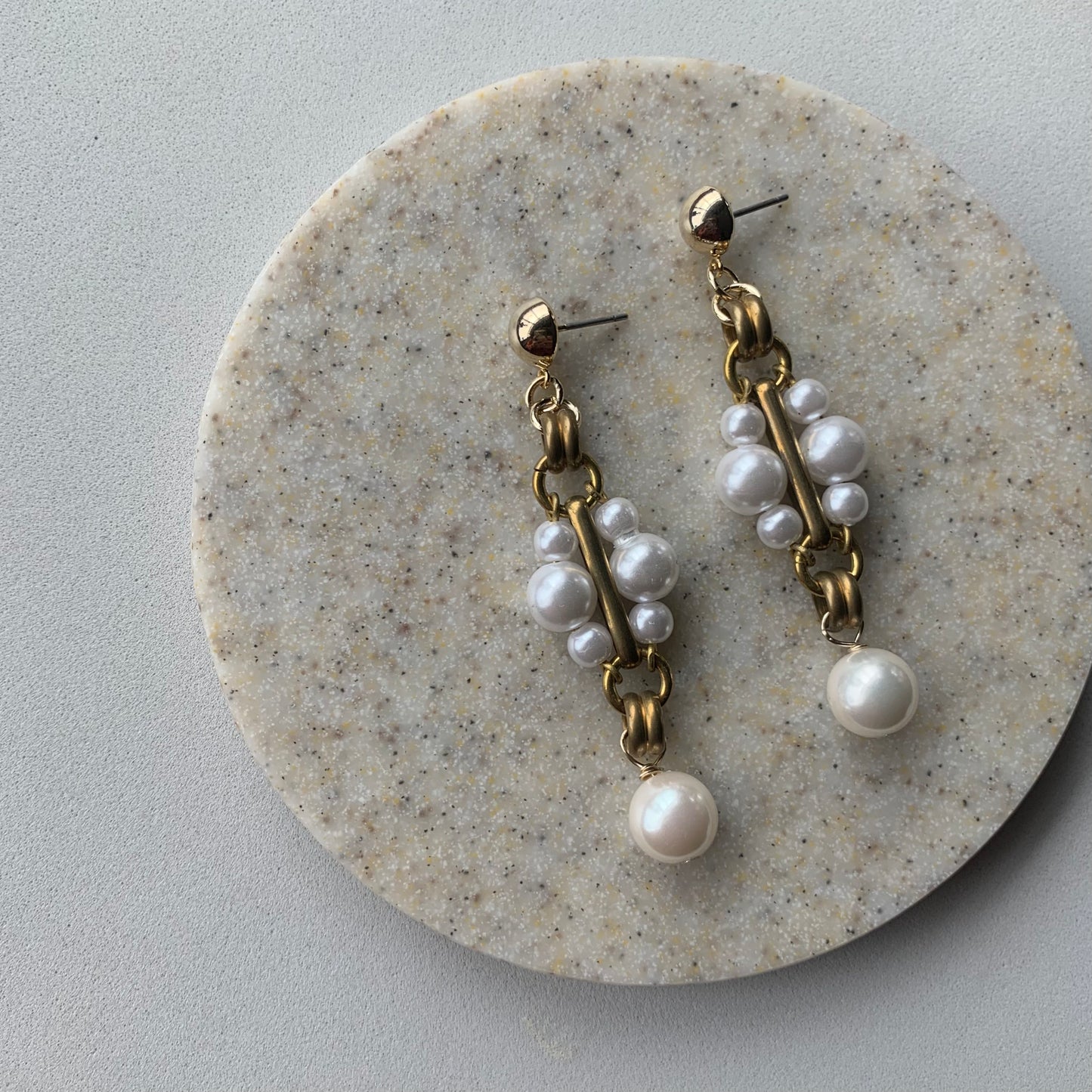 vintage pearl chain pearl/ earring