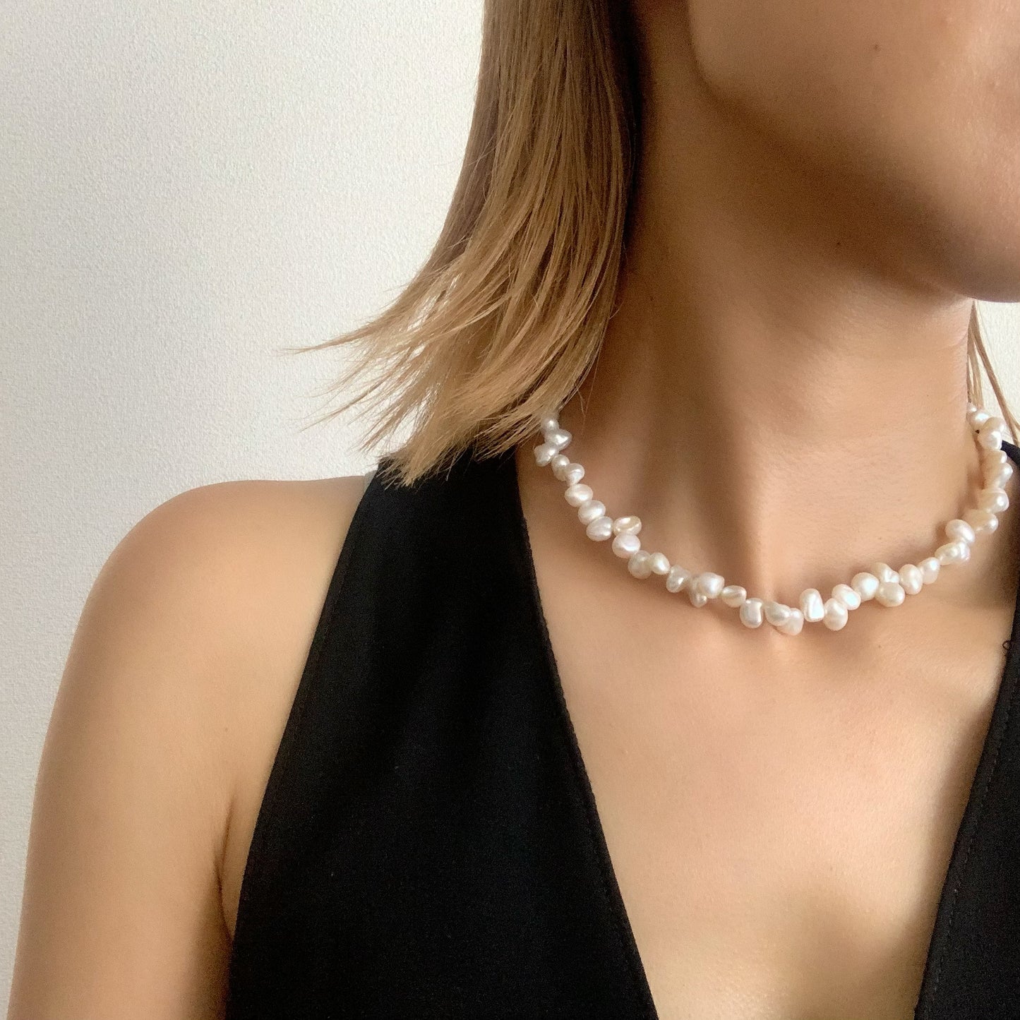 zigzag pearl necklace